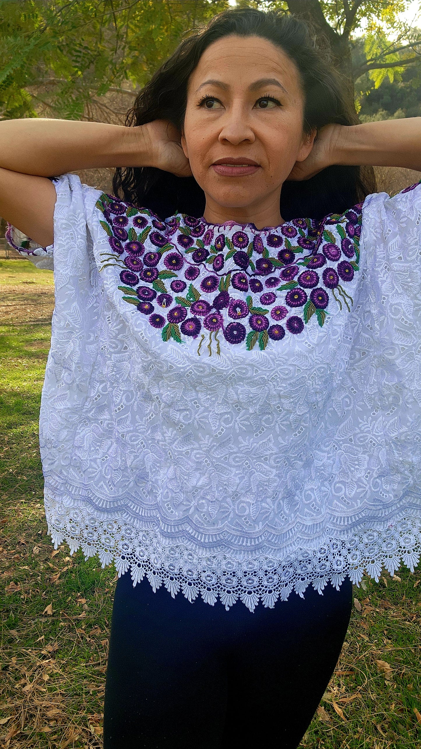 Purple flower blouse