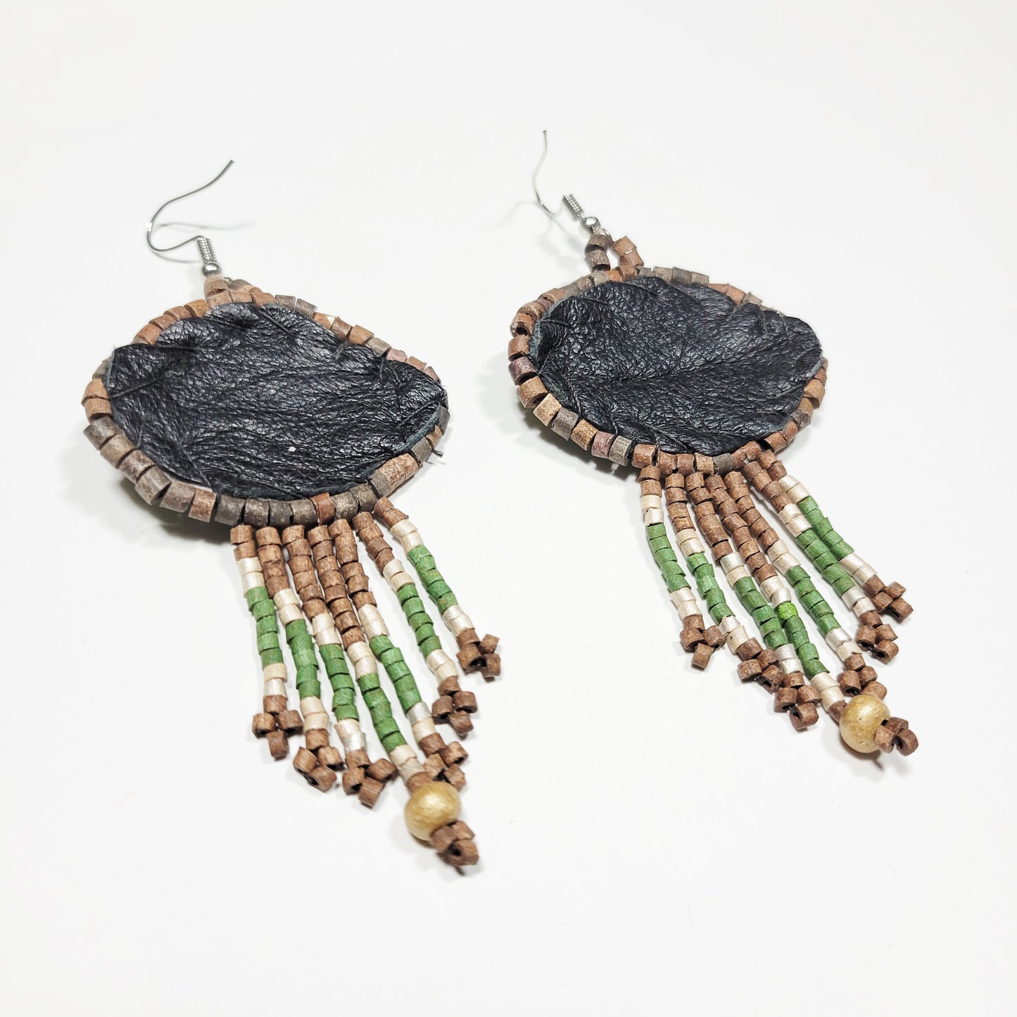 Mayan Eye Earrings - Brown/Green