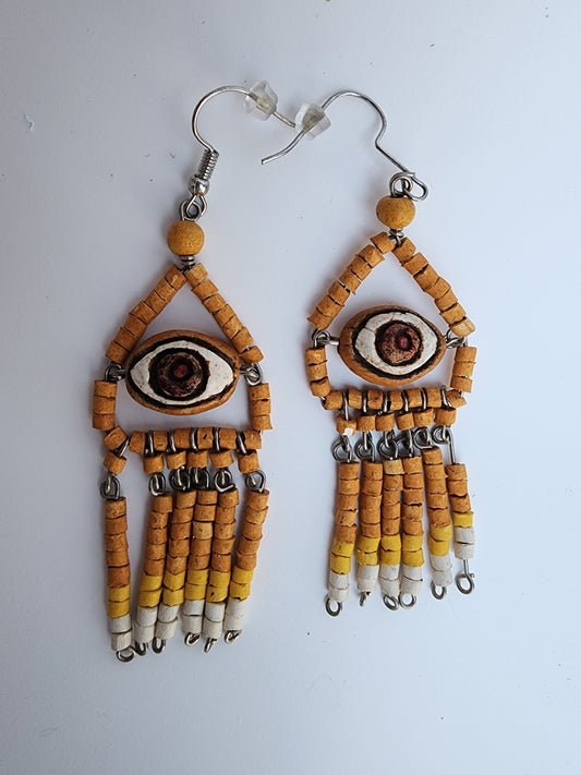 Earrings - yellow eye