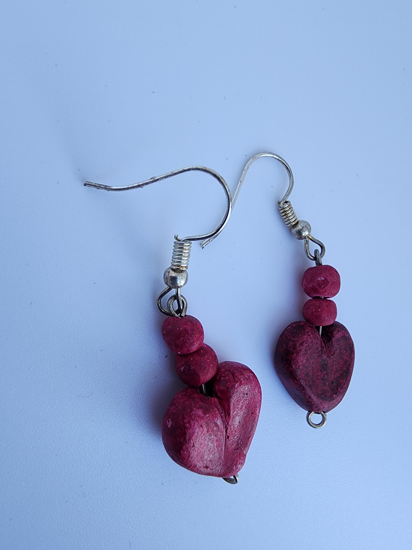 Heart earrings - Magenta