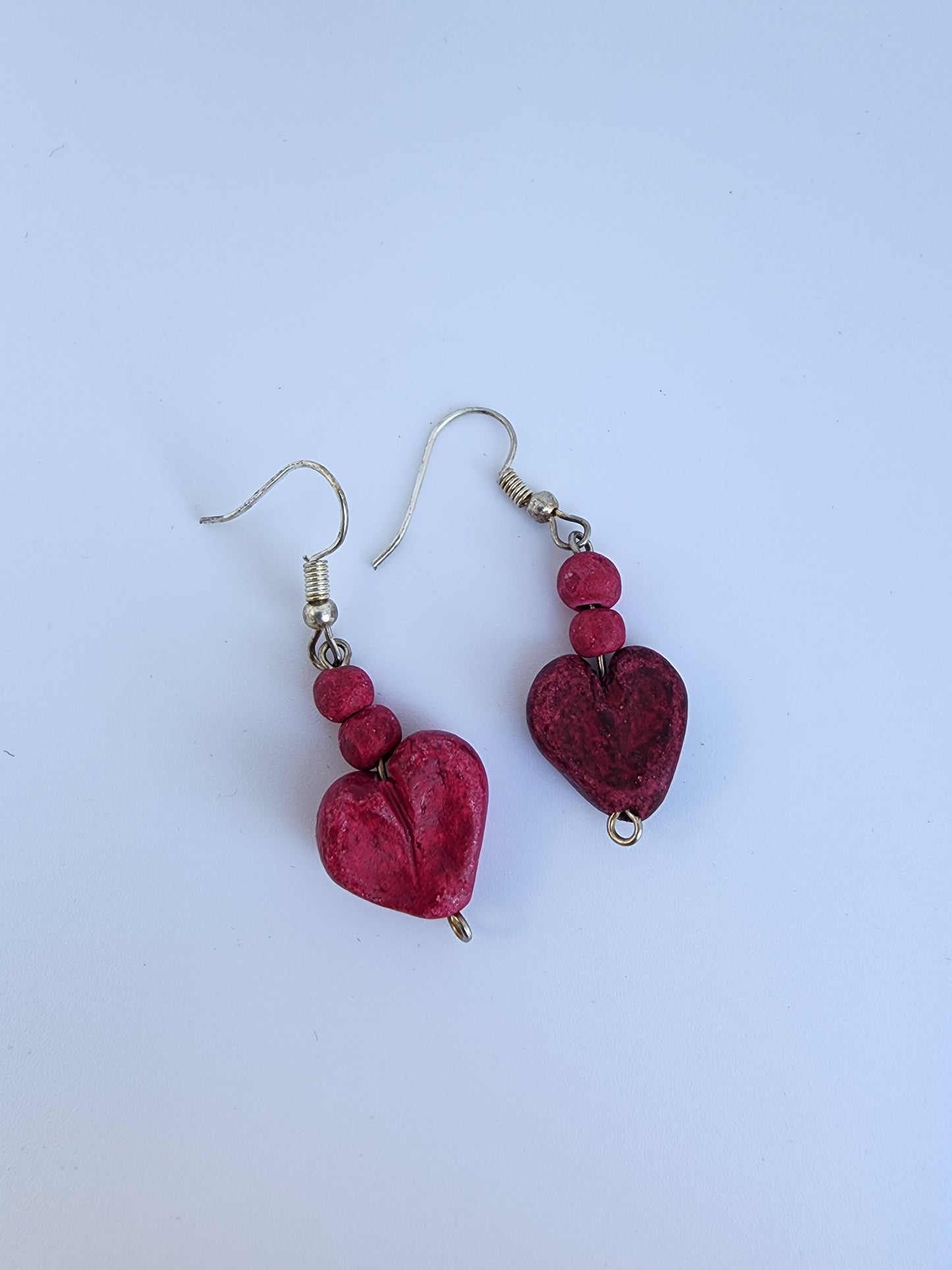 Heart earrings - Magenta