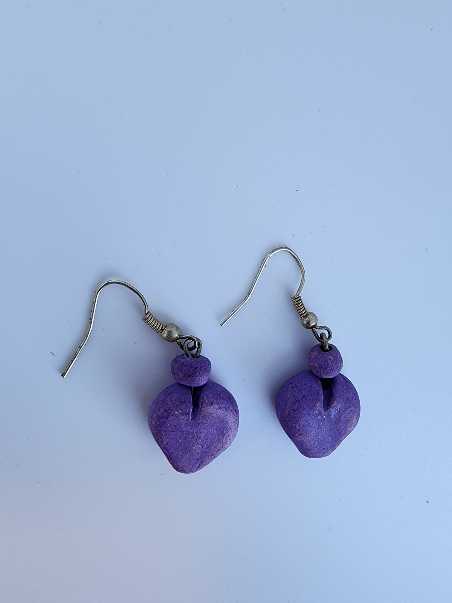 Heart earrings - Purple