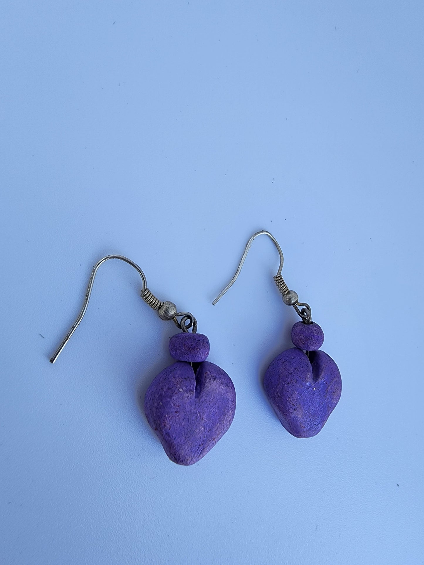 Heart earrings - Purple