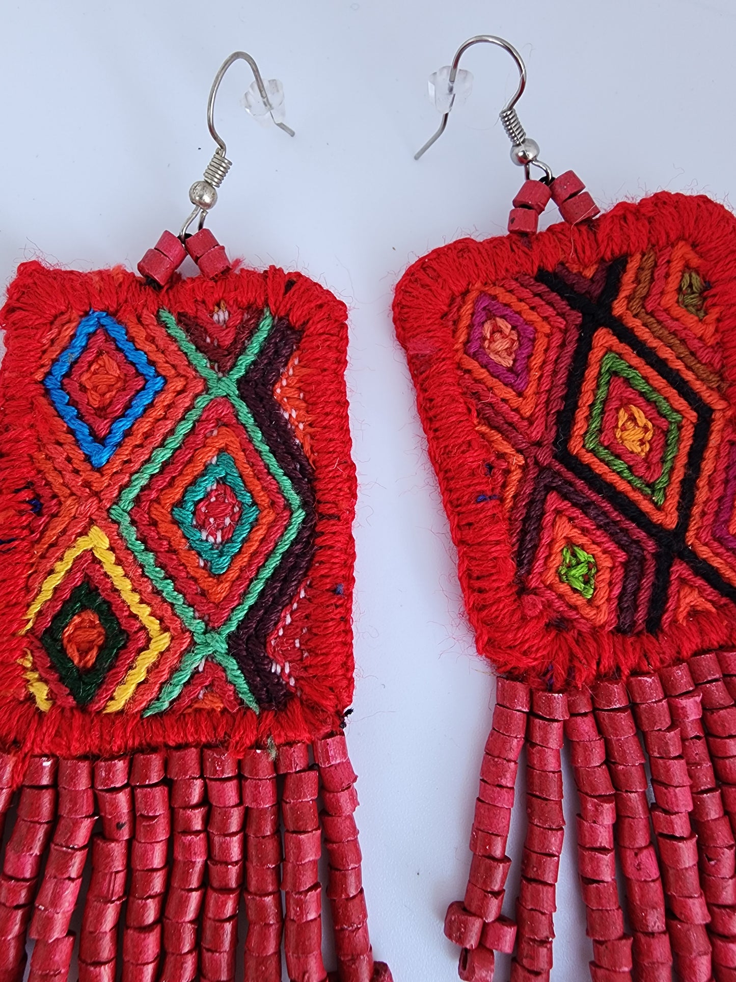 mayan red earrings