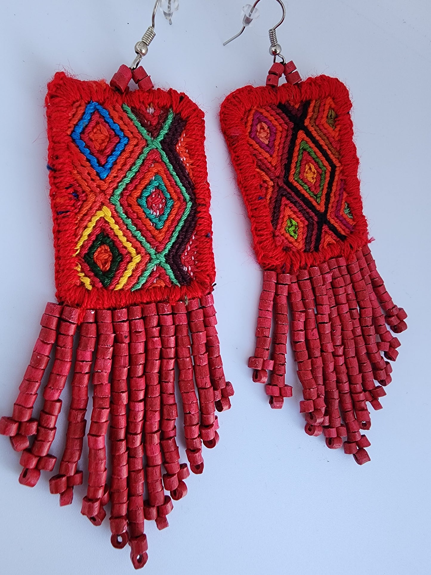 mayan red earrings