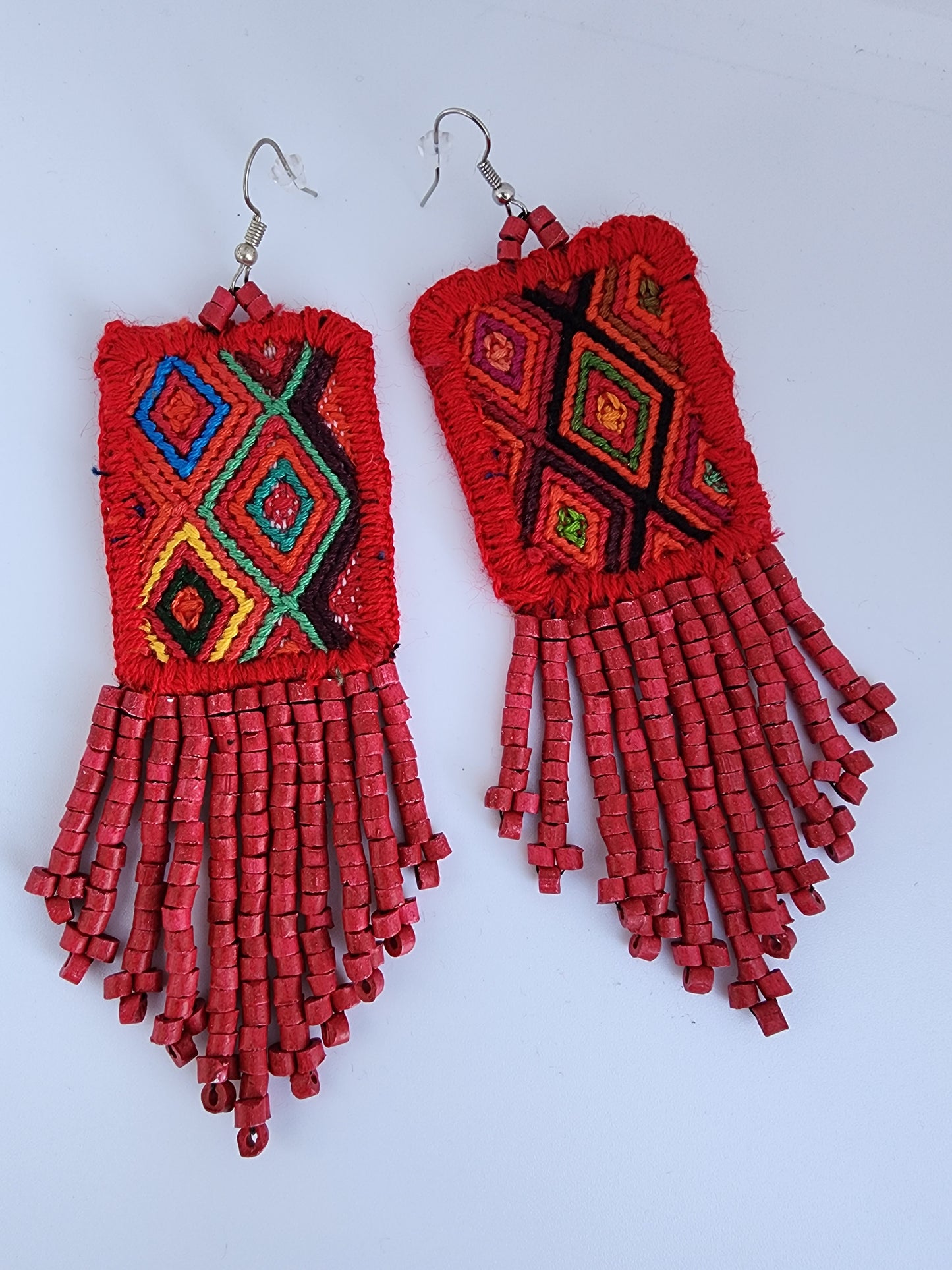 mayan red earrings