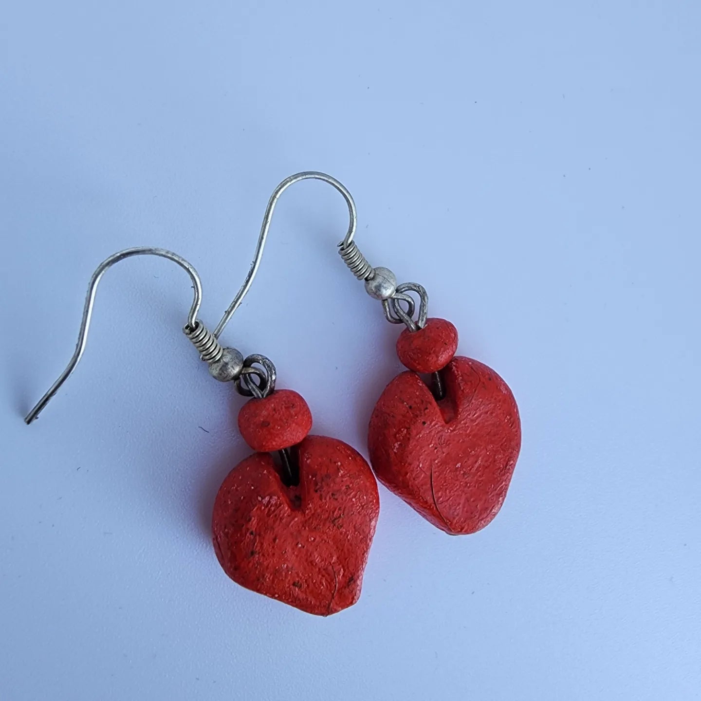 heart earrings - Red