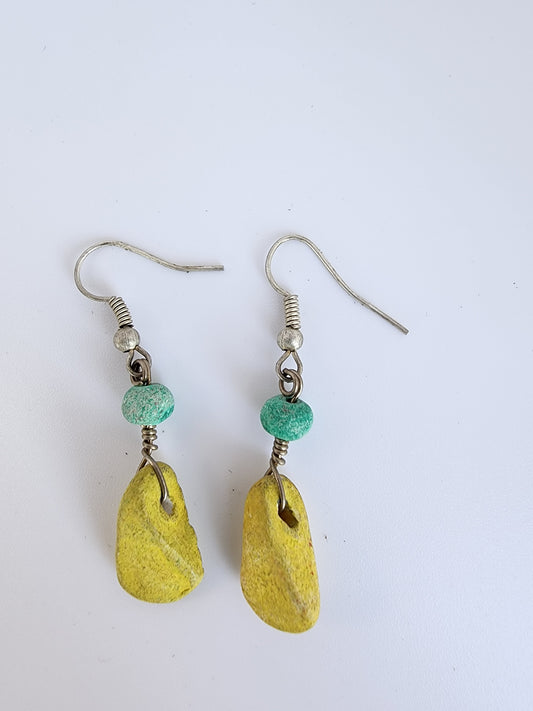 Earrings drop - yellow