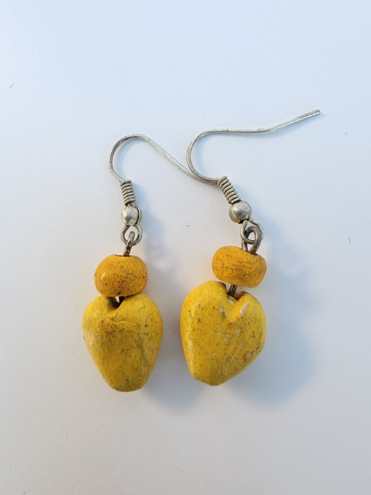 Heart earrings - Yellow